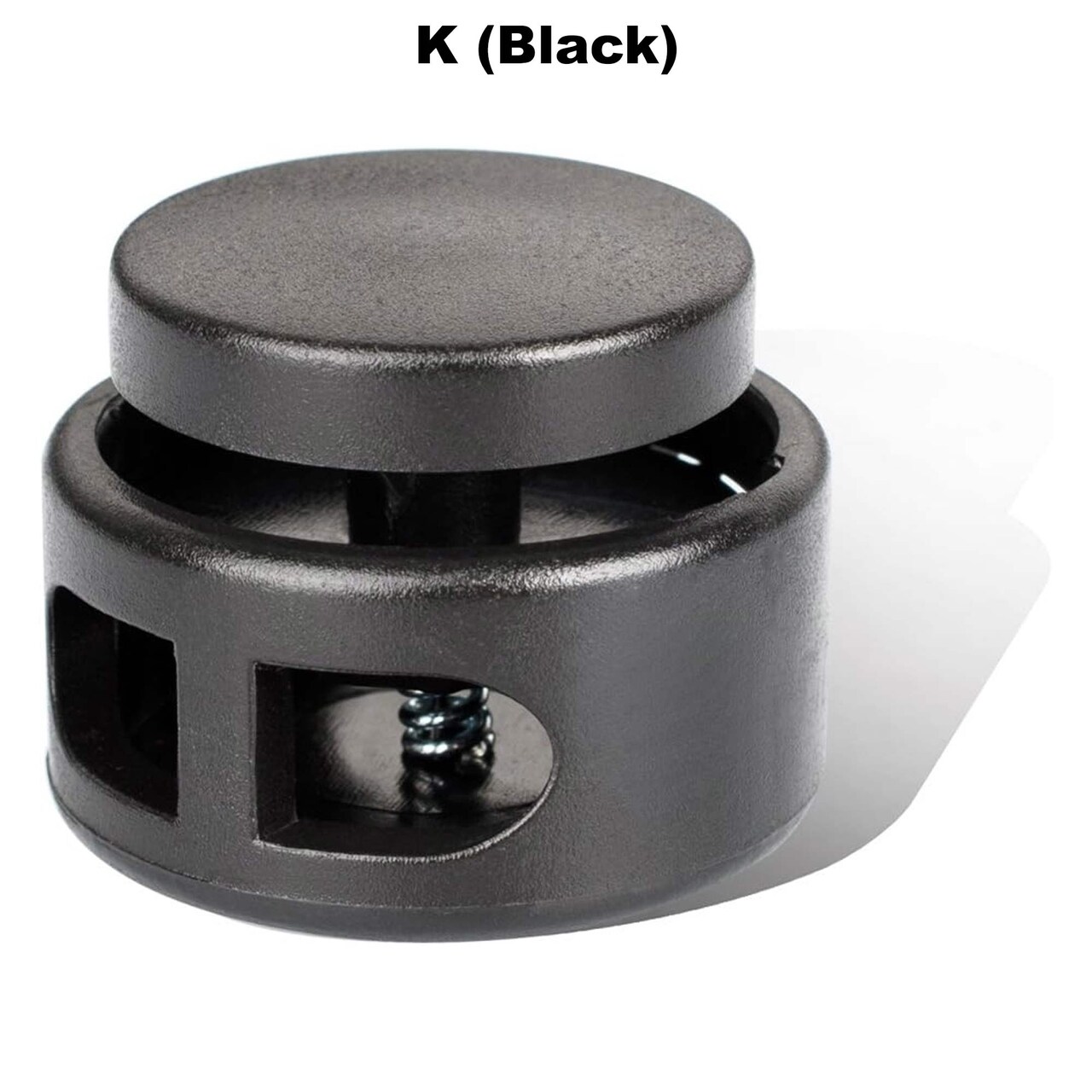 12 Pieces K-Black or White Plastic Drawstring Cord Lock Toggle Stopper for Hoodies Masks